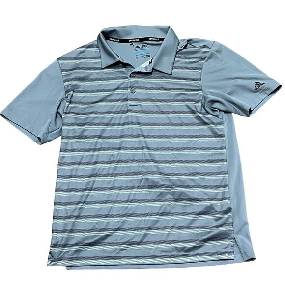 Adidas Climacool Competition Stripe Polo Shirt Men's Small Mid Gray MSRP $60 - Picture 1 of 5